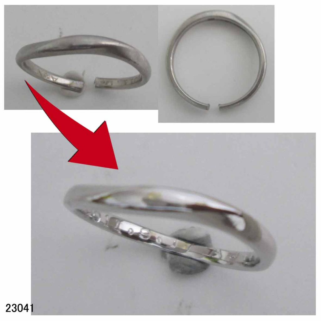 23041プラチナ結婚指輪切断サイズ直し